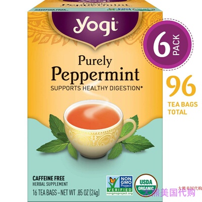 Yogi Tea, Purely Peppermint support healthy digestion, 6Pack
