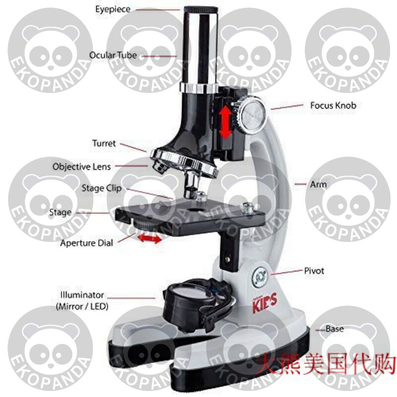 AMSCOPE 120X-1200X 52개 어린이용 초급 현미경 줄기 키트