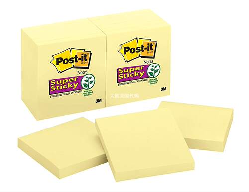 Post-it Super Sticky Notes, 3 in x 3 in, 654-12SSCY