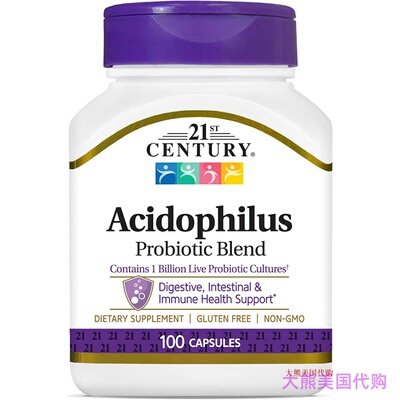 21st Century Acidophilus Probiotic Blend, 100 Capsules