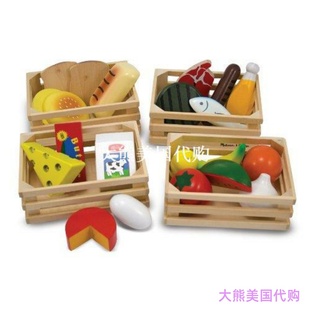 Melissa & Doug Food Groups - 21 Wooden Pieces and 4 Crates