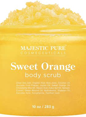 Majestic Pure Sweet Orange Body Scrub, 10 oz