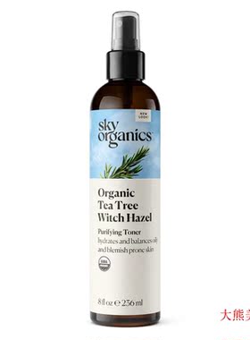 Sky Organics Organic Tea Tree Witch Hazel Toner for Face 8oz