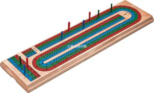 美国 Mainstreet Traditional Wooden Cribbage Board Game Set