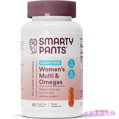 SmartyPants Women's Multi & Omegas, Sugar Free, 60 Gummies