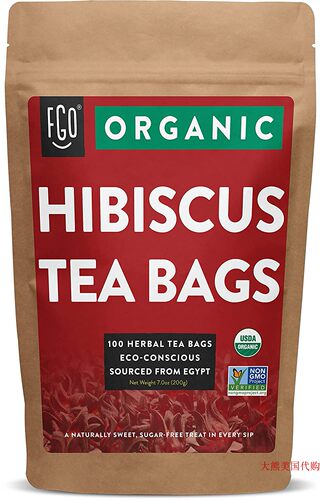 FGO Organic Hibiscus Tea Bags by Feel Good Organics, 100 ct
