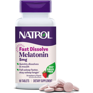 Natrol Melatonin Fast Dissolve Tablets, Strawberry, 5mg