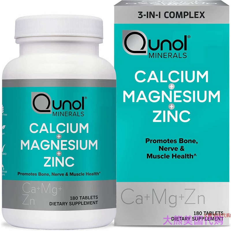Qunol Minerals 3 in 1 Tablets with Calcium, Magnesium & Zinc
