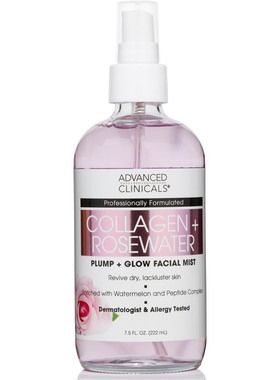 Advanced Clinicals Collagen + Rosewater Face Toner, 222 ml