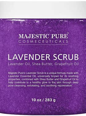MAJESTIC PURE Lavender Oil Body Scrub, 10 oz
