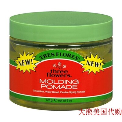 Three Flowers - Tres Flores Molding Pomade Greseless, 6 oz