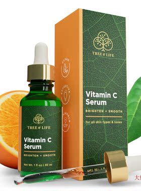 Tree of Life Vitamin C Serum for Face, Brighten, Smooth, 1oz
