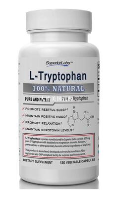 L-Tryptophan by Superior Labs - 500mg, 120 Vegetable Caps