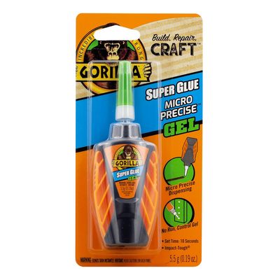 Gorilla Micro Precise Super Glue Gel, Cyanoacrylate Glue