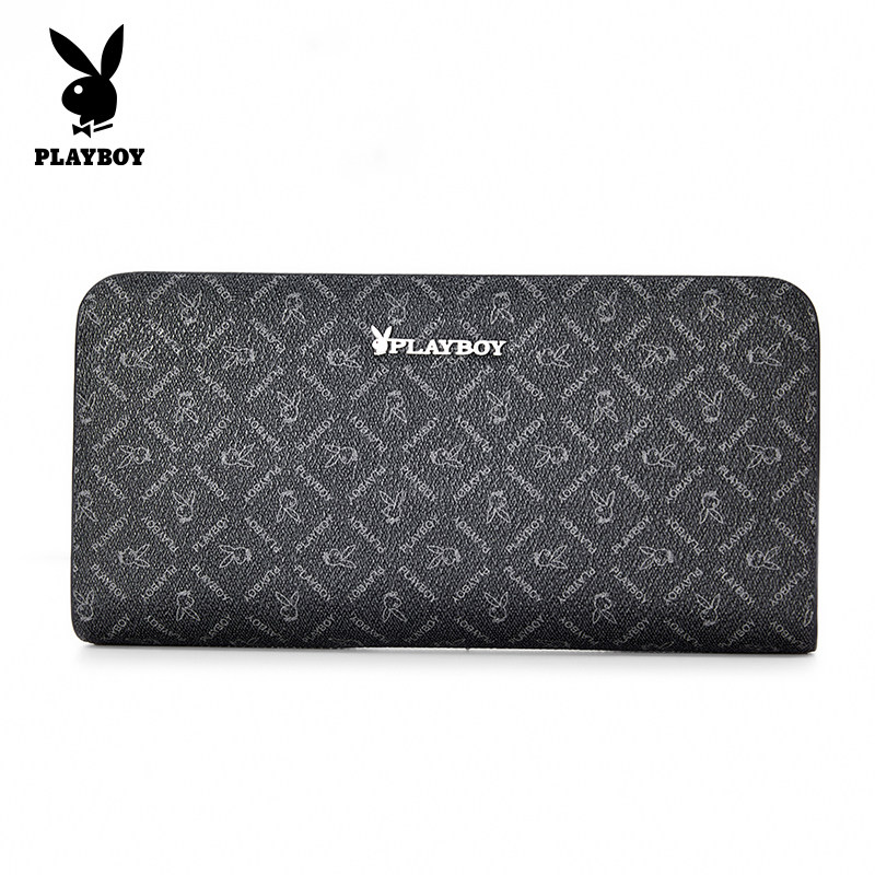 花花公子休闲钱包男士长款商务手包皮夹手拿包钱夹拉链手抓包正品