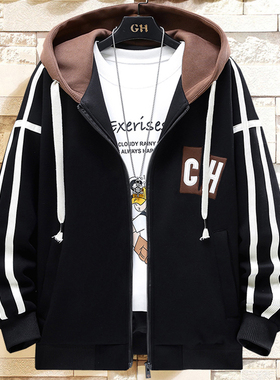 特大码超大号加肥加大号肥佬胖哥400斤连帽开衫卫衣带绒外套男冬