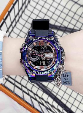 手表男士潮流机械防水初高中学生运动青少年钢铁之芯情侣款电子表