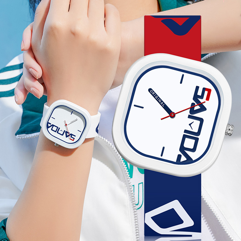 开学季硅胶手表男女初中高中学生个性简约潮流时尚防水石英电子表