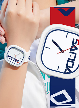 开学季硅胶手表男女初中高中学生个性简约潮流时尚防水石英电子表