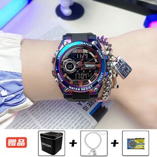 手表男士 电子表 潮流机械防水初高中学生运动青少年钢铁之芯情侣款