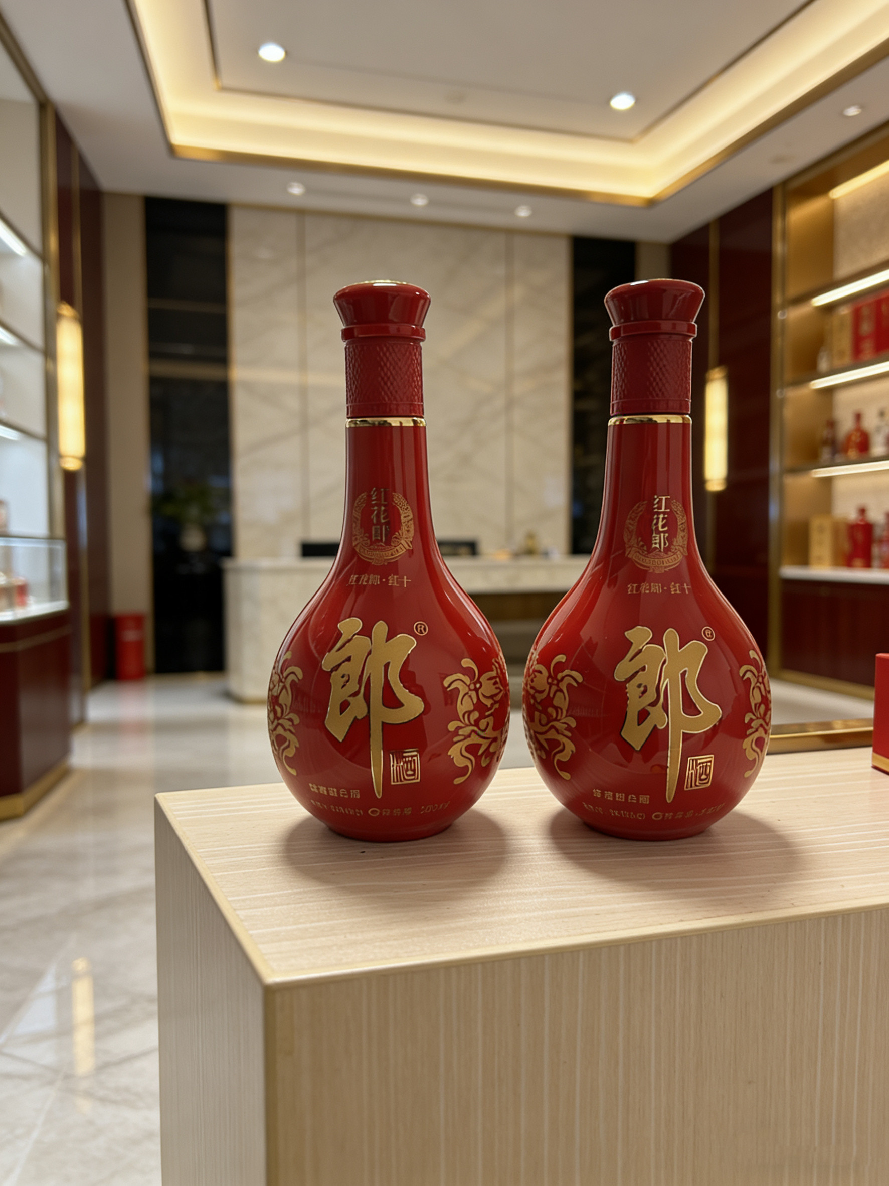 如图青花郎红花郎空酒瓶摆件 直播展示道具 酒柜装饰图片