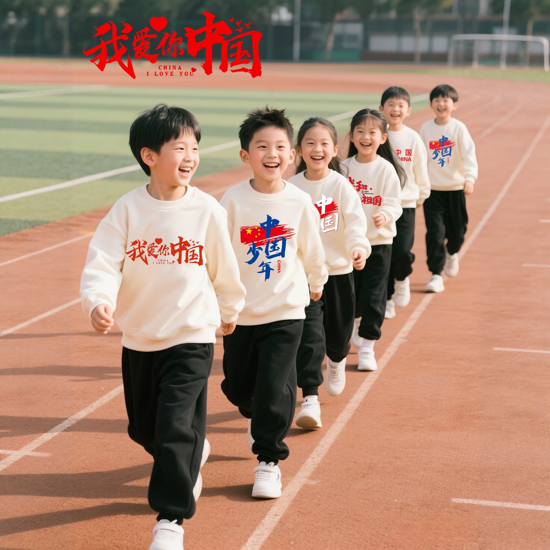 白色卫衣儿童中小学生秋冬