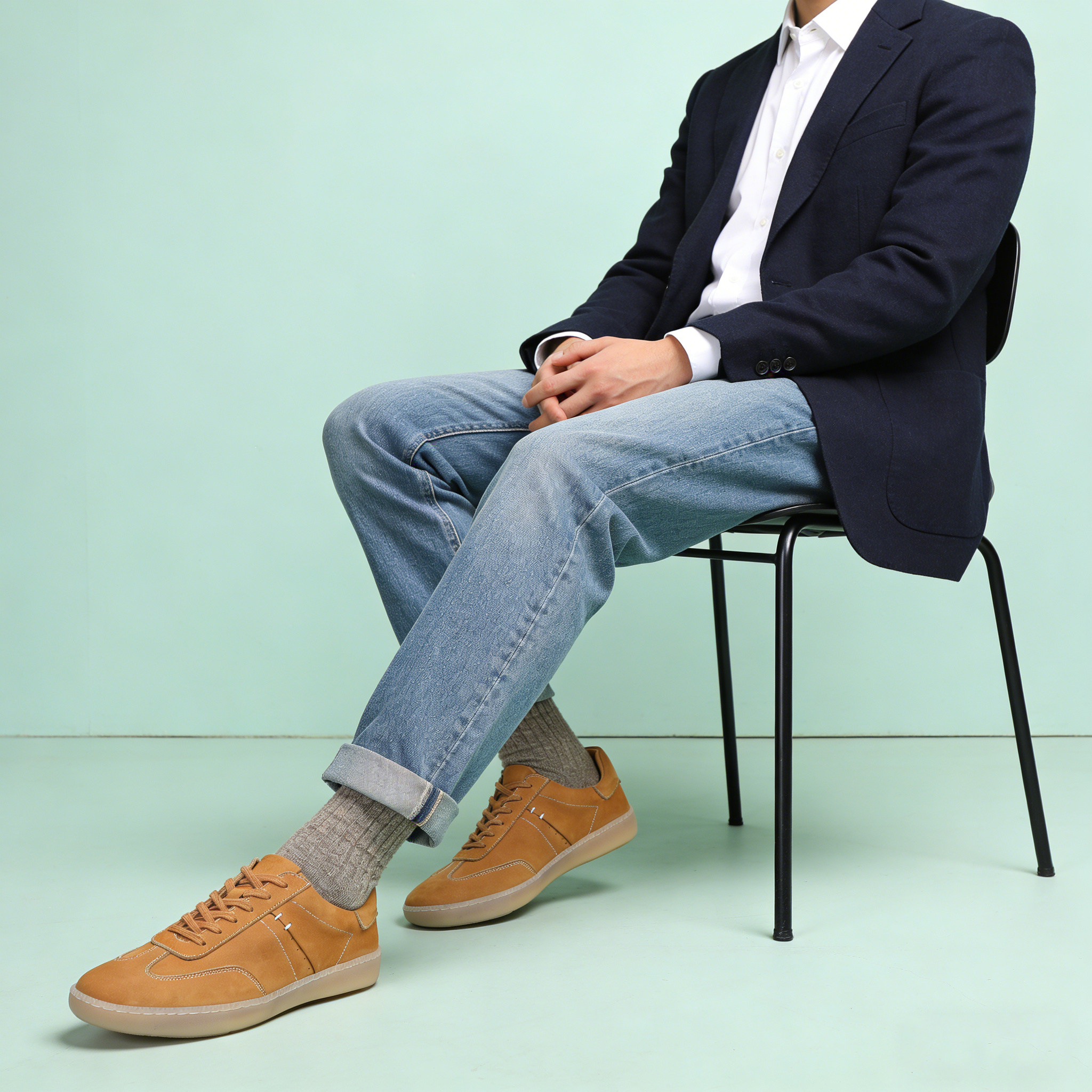 复古德训风牛皮休闲鞋轻量缓震通勤百搭质感升级舒适百搭春秋板鞋