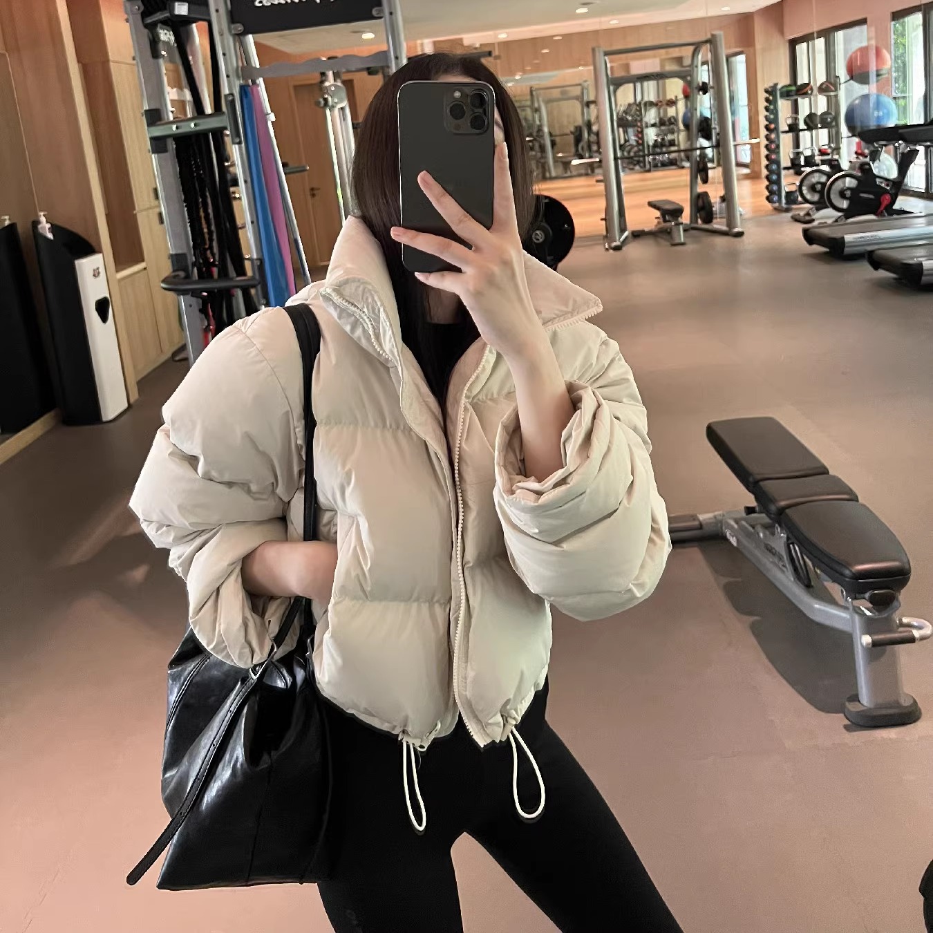 摩登197双面穿短款白鸭绒羽绒服