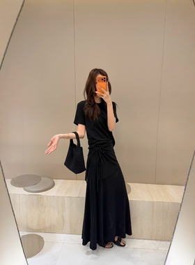 摩登197气质休闲套装女2026春夏新款短袖上衣屁帘半裙两件套2F060