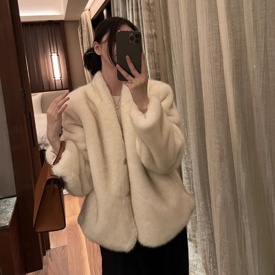 摩登197水貂毛短款保暖环保皮草