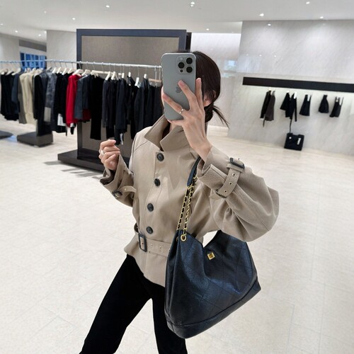 摩登197工装风翻领风衣短外套女
