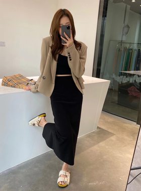 摩登197一步裙后开叉直筒半身裙