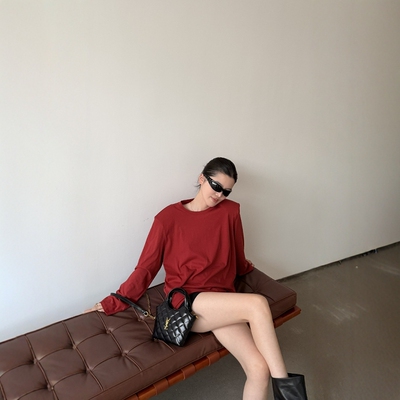 摩登197春季新款慵懒风长袖T恤女