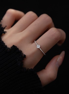 女925纯银简约开口戒指