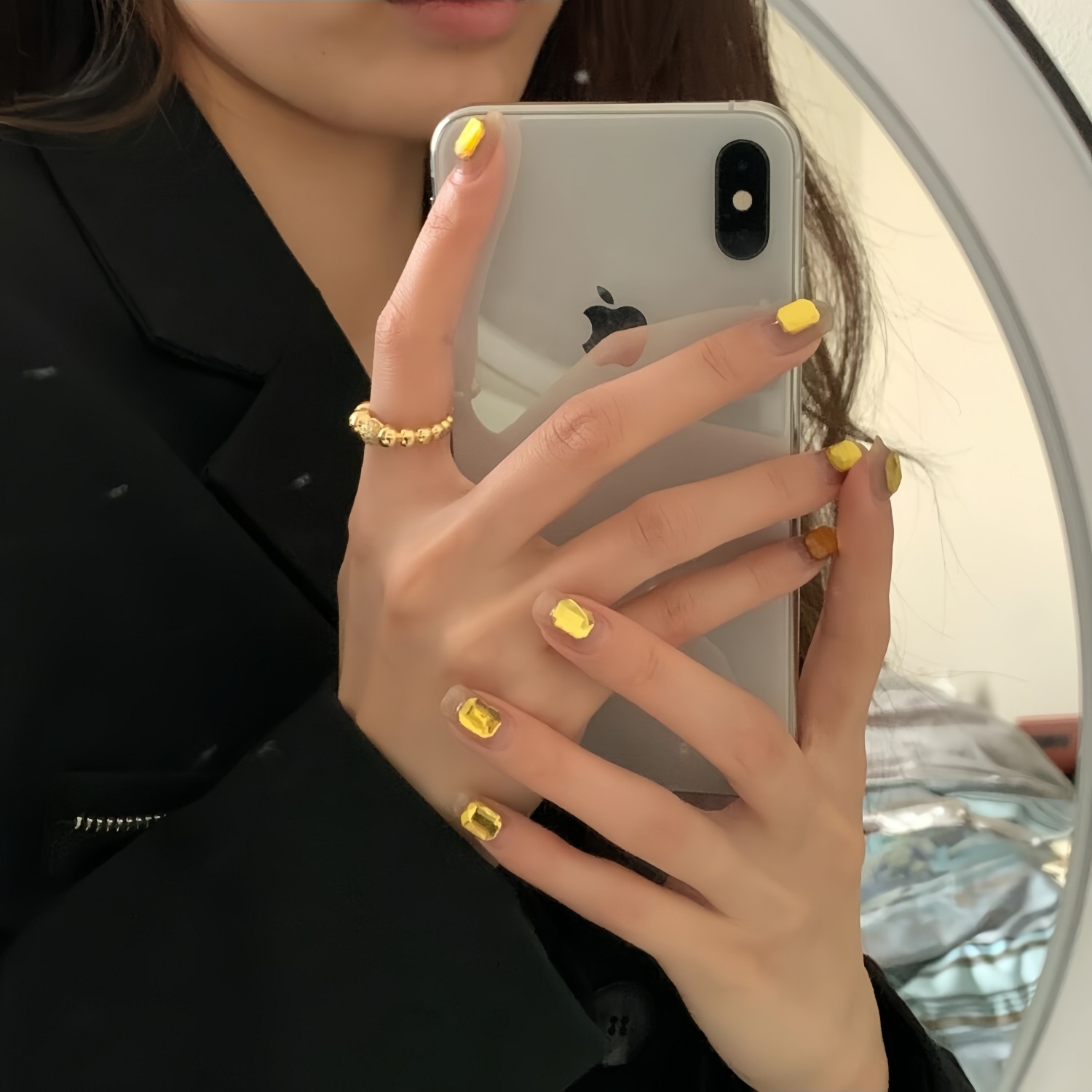 黄金黄宝石裸色纯手工穿戴甲招财金黄色新年款玻璃珠显白假指甲,彩妆/香水/美妆工具,穿戴甲/甲片,淘宝优惠券,粉丝福利购,淘宝优惠卷