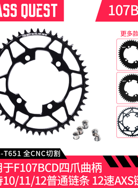 PASS QUEST 速联force107bcd axs公路车盘片正负齿单盘自行车牙盘