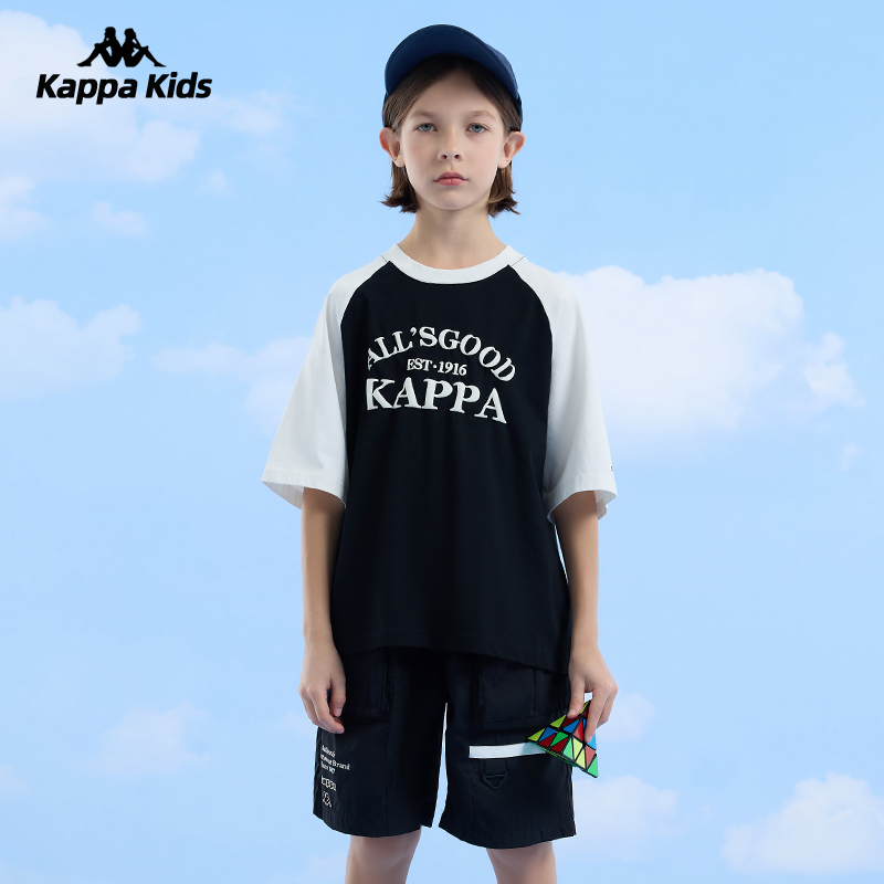 Kappa卡帕男童圆领休闲短袖T恤