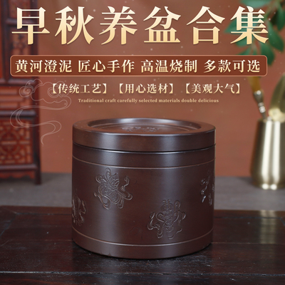蛐蛐罐蟋蟀盆养盆罐黑虫油葫芦黄河手工拉坯澄泥精制适合早秋养虫