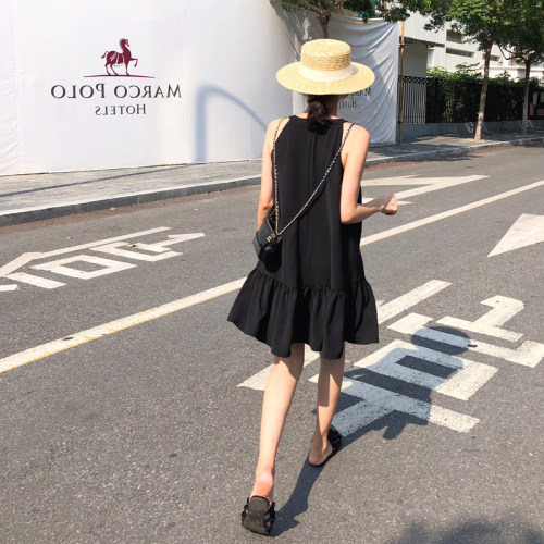 夏季辣妈款挂脖无袖哺乳连衣裙