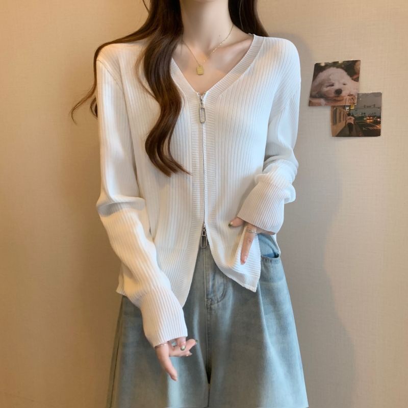 哺乳上衣秋冰丝拉链正肩显瘦长袖