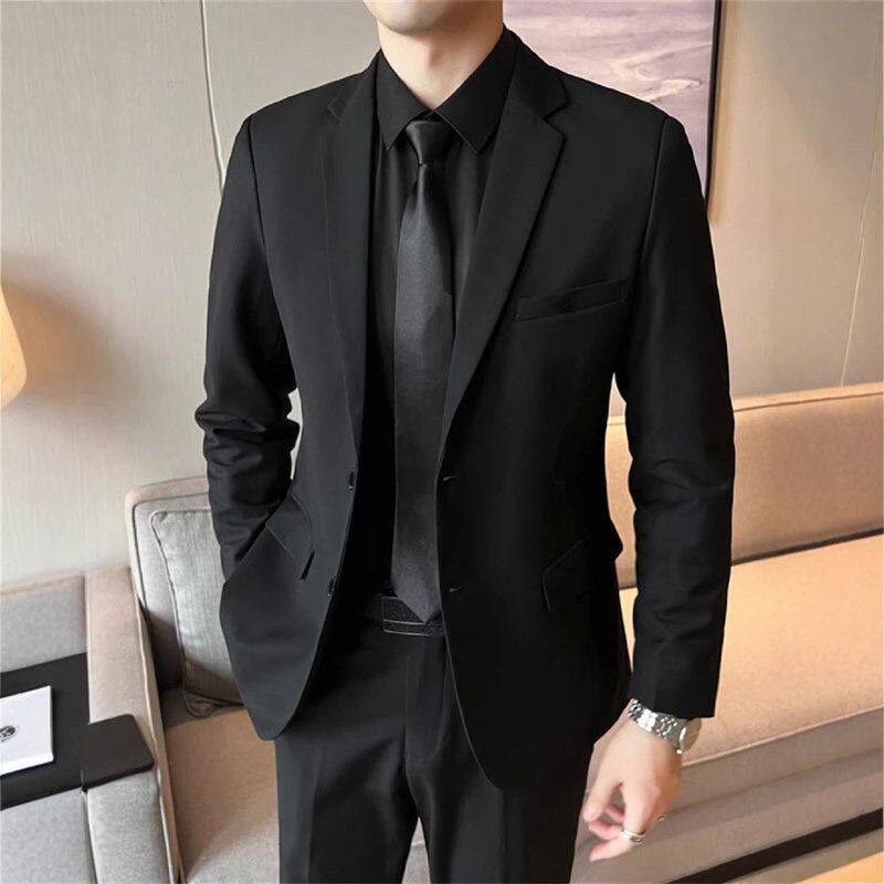 外套商务修身小西装职业休闲伴郎高级感正装礼服西服套装男士痞帅