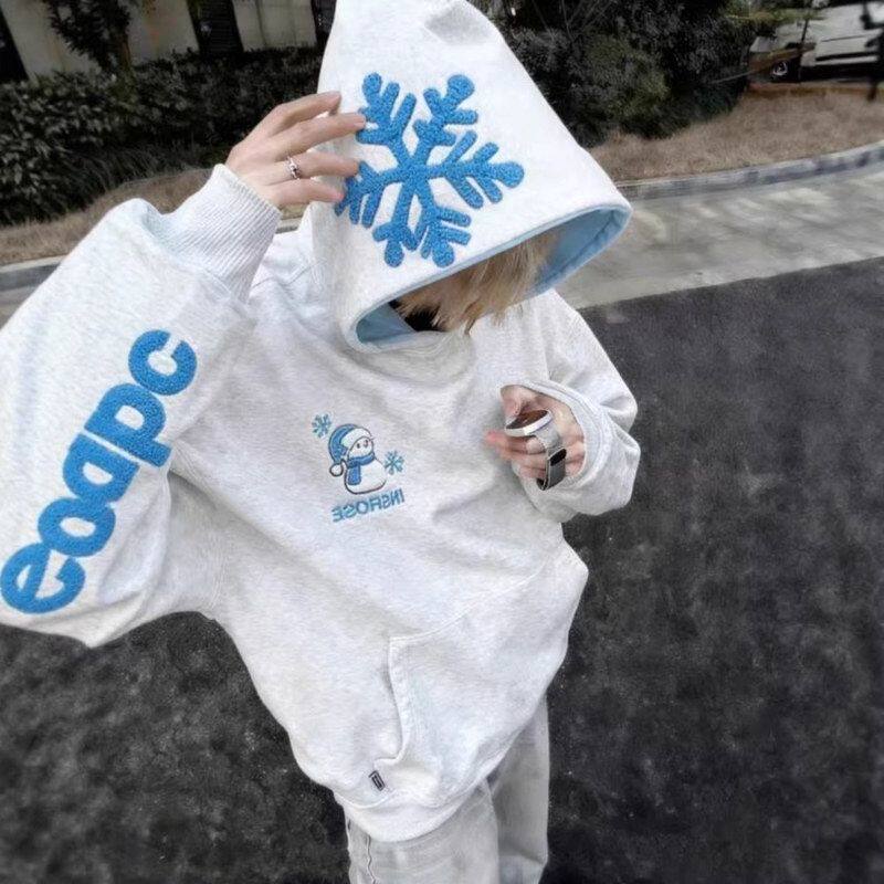 刺绣男女寄设计感外套潮连帽卫衣上衣字母高街情侣冬春秋小众美式