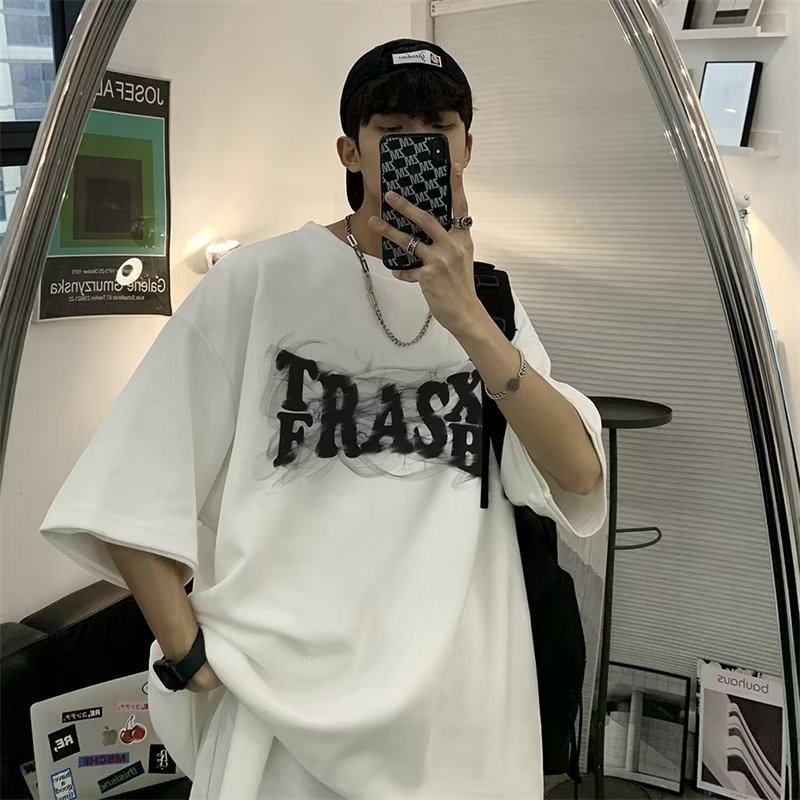 oversize炸街高街高级感夏季男短袖百搭重磅美式上衣T恤潮牌痞帅