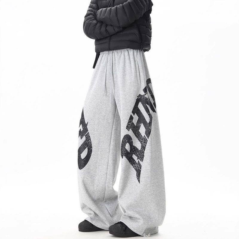 复古美式字母休闲潮牌子卫裤春高街男女hiphop宽松印花长裤运动裤