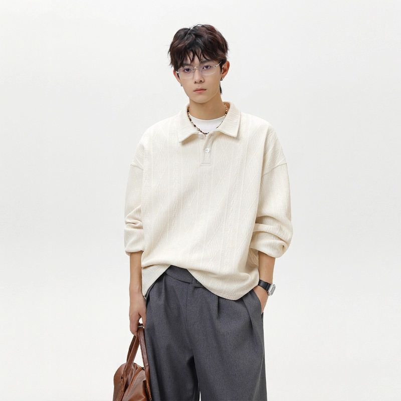 日系肌理风老钱提花翻领外套