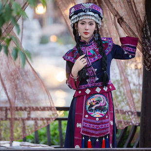 苗族服装女成人广西壮族表演服旅拍毛南族演出服少数民族传统服装