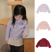 英伦风ins宝宝毛衣纯色复古套头针织衫 羊绒棉春秋冬儿童A类MP领结