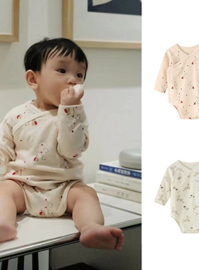 北欧婴儿长袖包屁衣a类纯棉无骨加厚秋冬宝宝衣服tsm三角哈衣打底