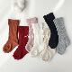 ins婴儿中筒袜纯色棉袜春秋冬宝宝针织袜子西班牙坑条长袜出口