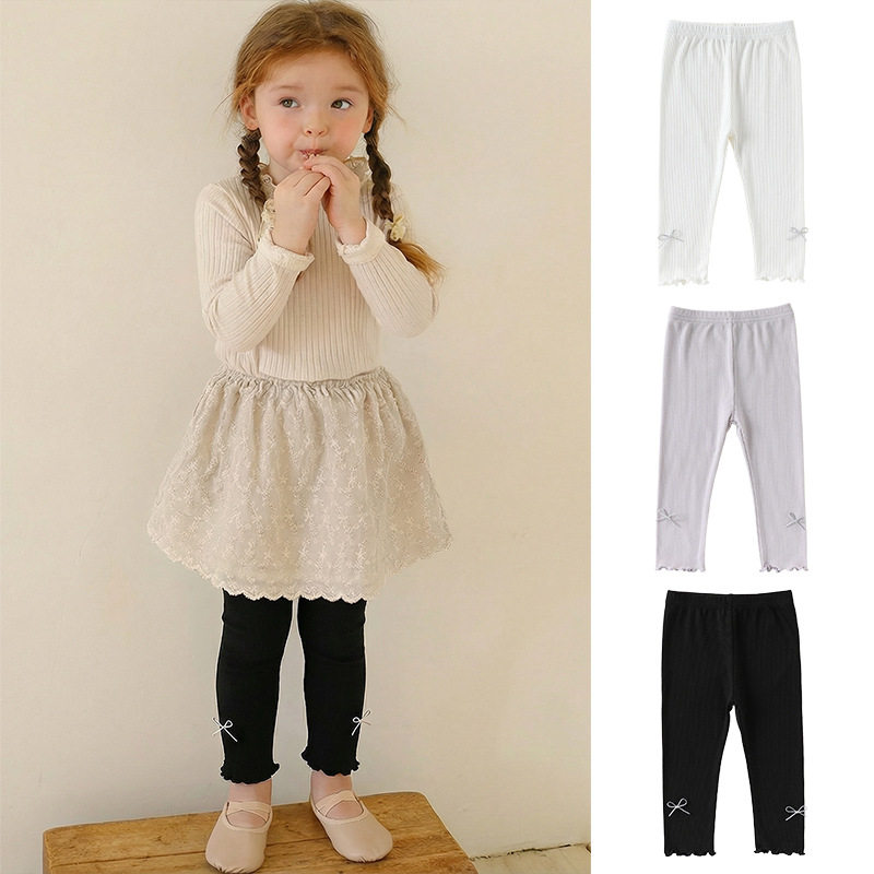 2026新款婴儿春秋裤子莱赛尔棉a类洋气花边裤女宝宝蝴蝶结打底裤,童装/婴儿装/亲子装,打底裤,淘宝优惠券,粉丝福利购,淘宝优惠卷